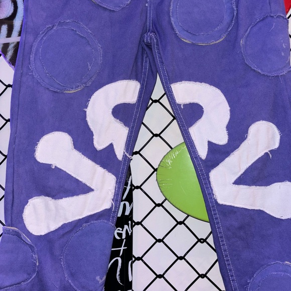 Purple Skull Designer Jeans - Picture 2 of 7